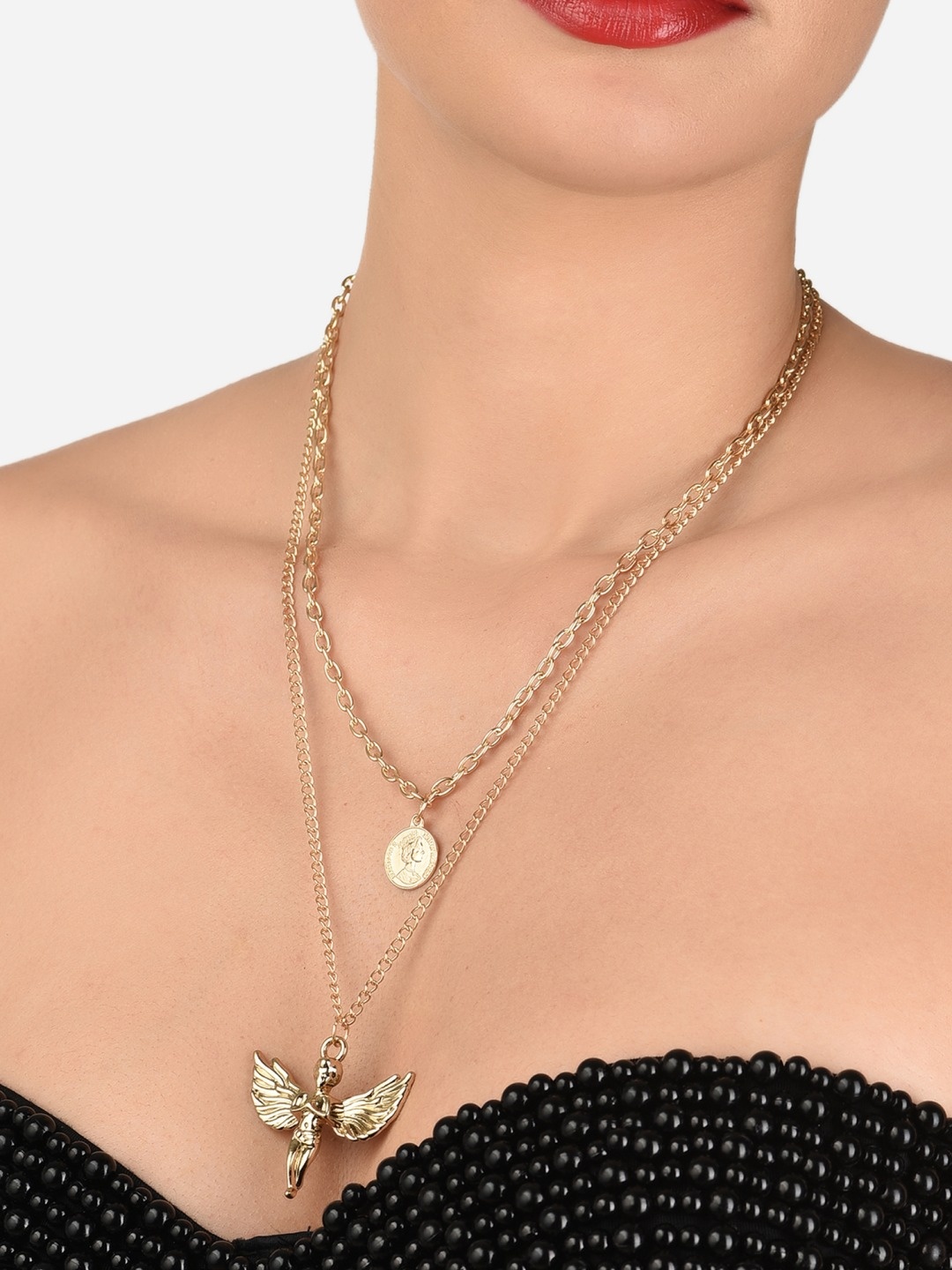 

AMI Gold-Toned Gold-Plated Layered Chain