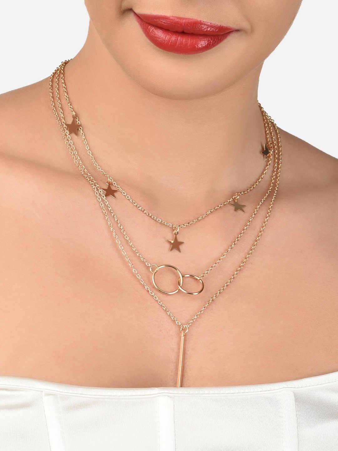 

AMI Gold-Toned Gold-Plated Layered Chain