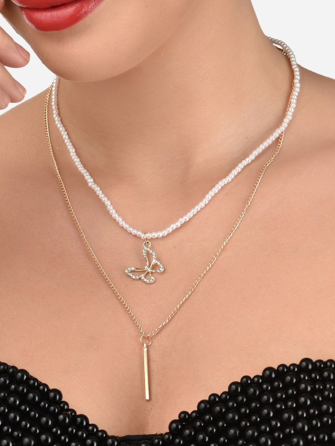 

AMI Gold-Toned & White Gold-Plated Layered Chain
