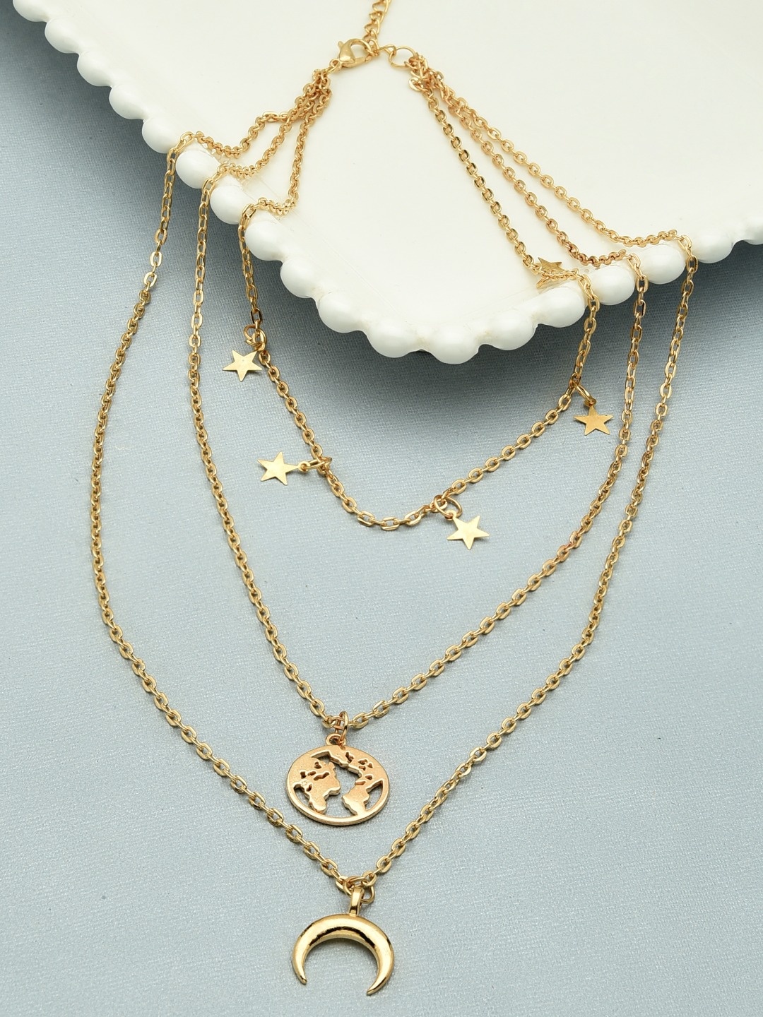 

AMI Gold-Toned Gold-Plated Layered Chain