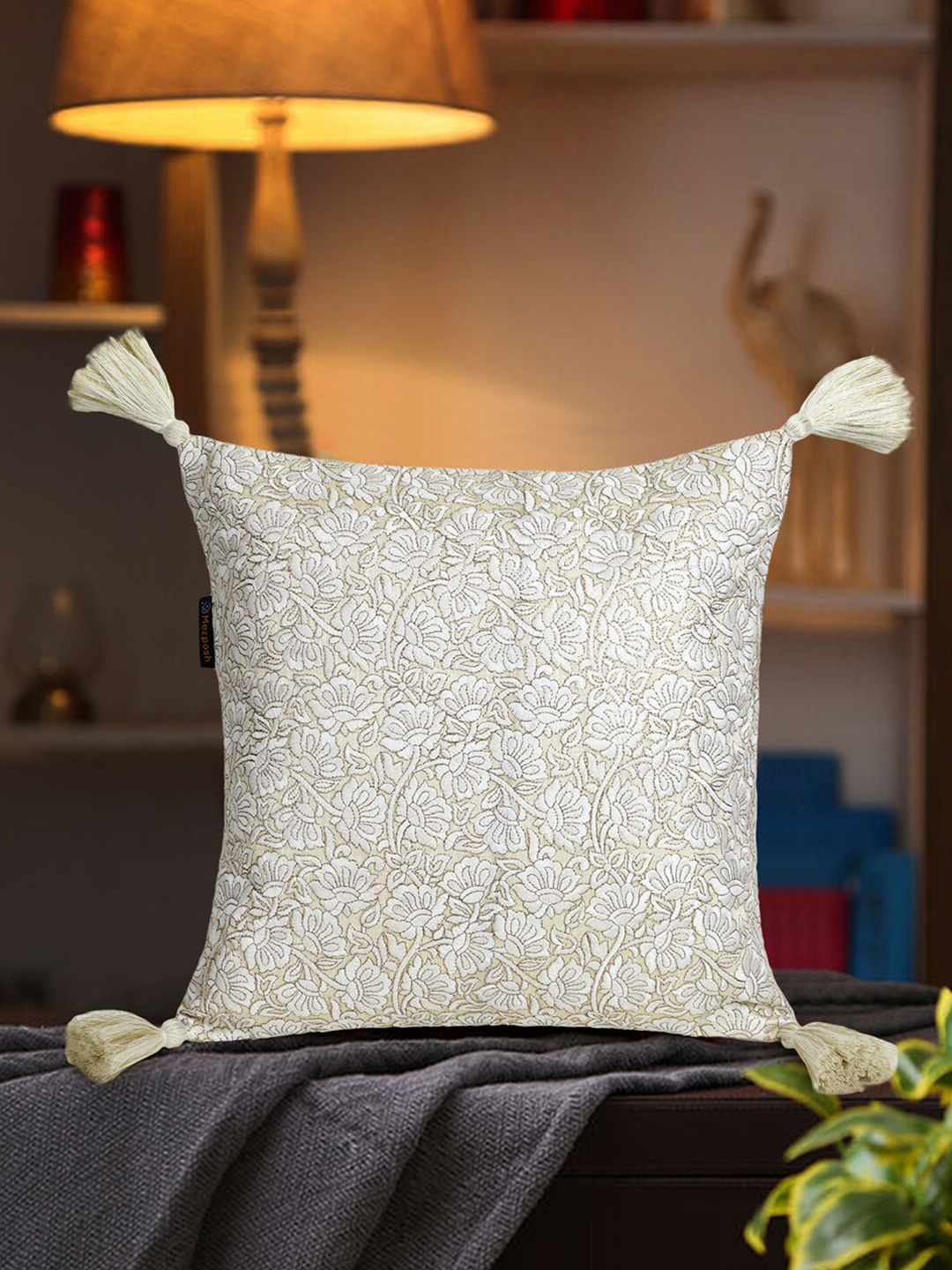 

Mezposh Yellow & White Floral Square Cushion Covers