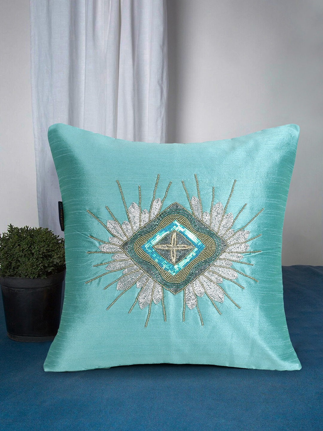 

Mezposh Green Quirky Square Cushion Covers