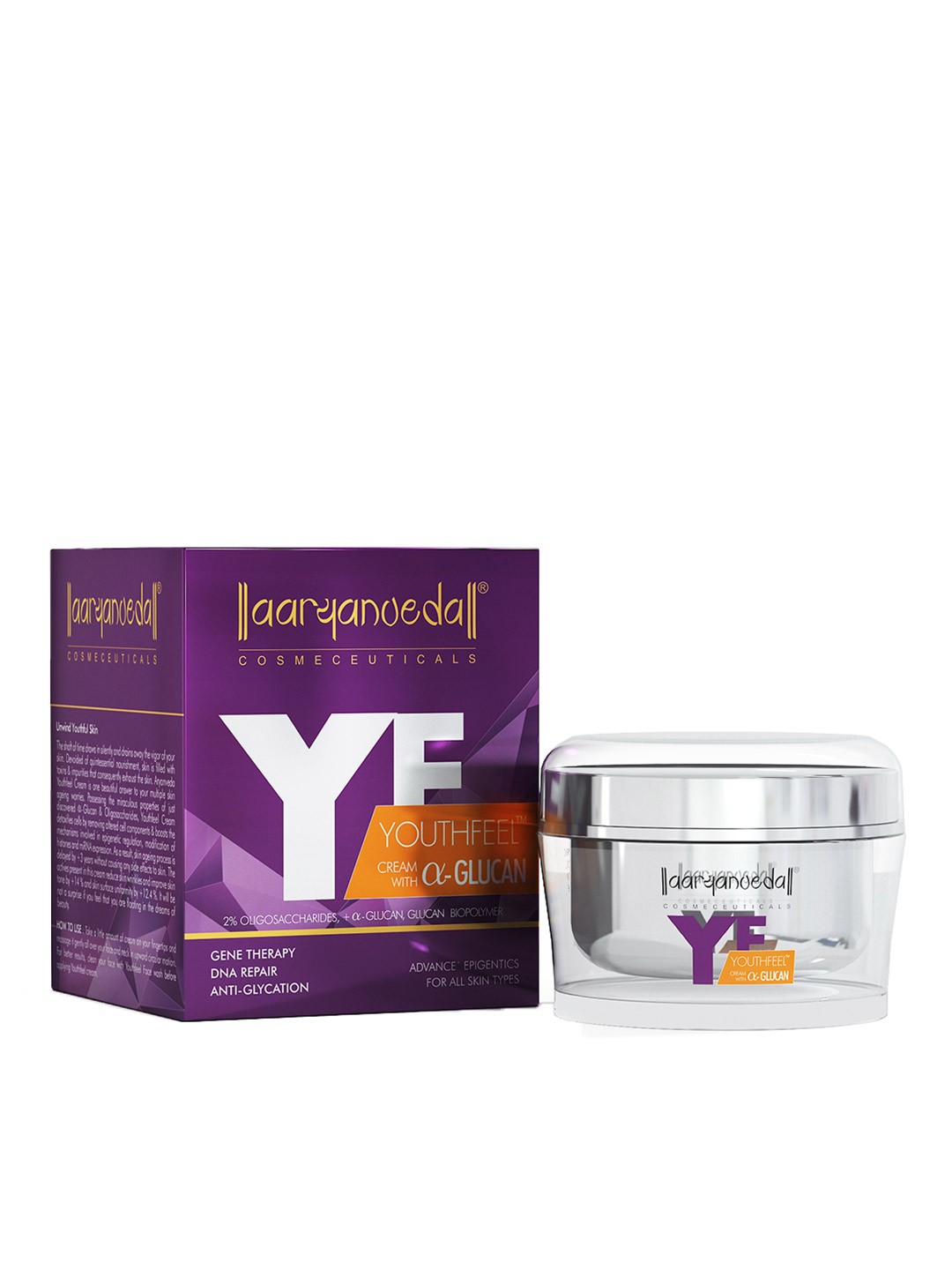 

Aryanveda Youthfeel Anti-Aging Cream For Fighting Radicals & Wrinkle Reduction - 50g, Purple