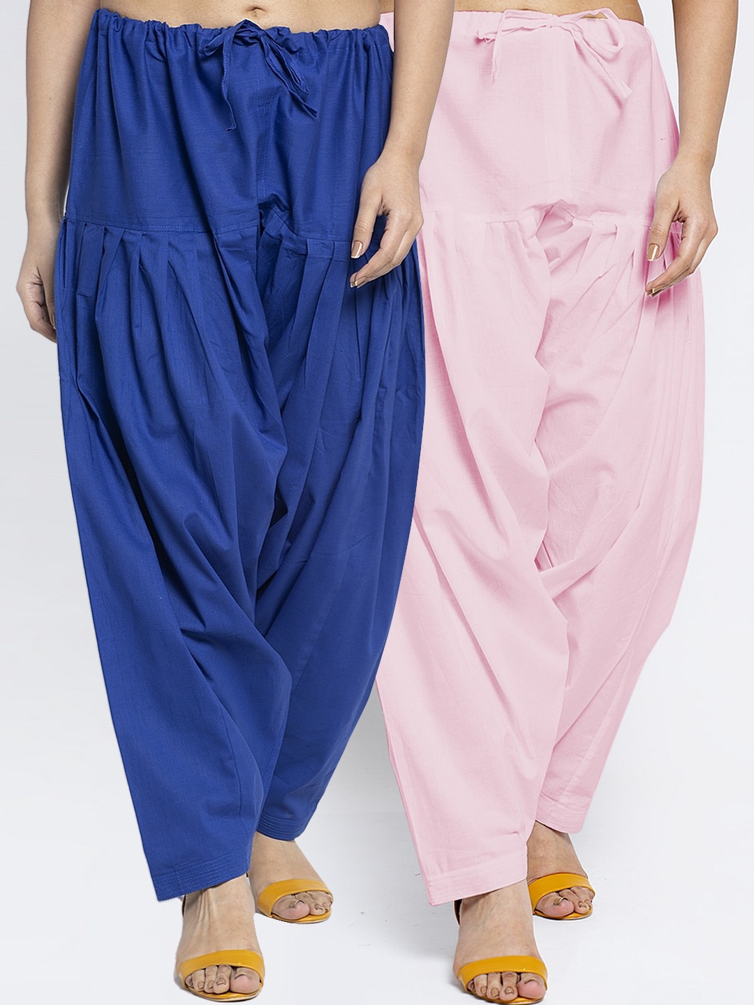 

Jinfo Women Pink & Blue Solid Pure Cotton Regular-Fit Salwar Pack Of 2