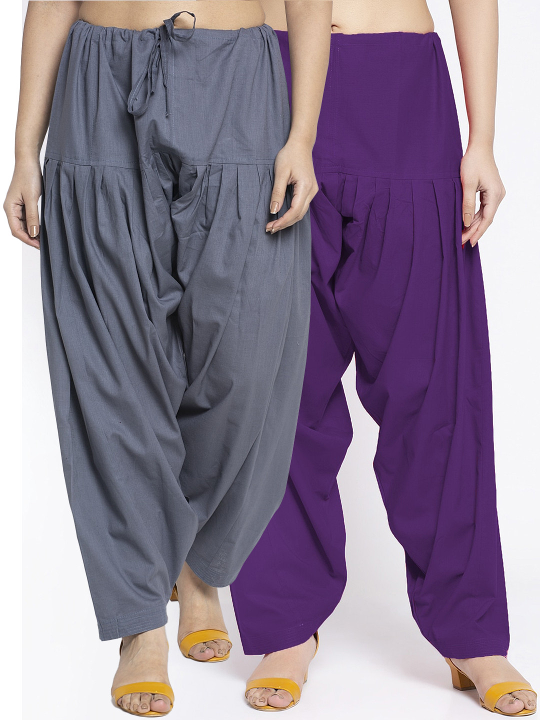 

Jinfo Women Pack of 2 Solid Cotton Salwar, Grey