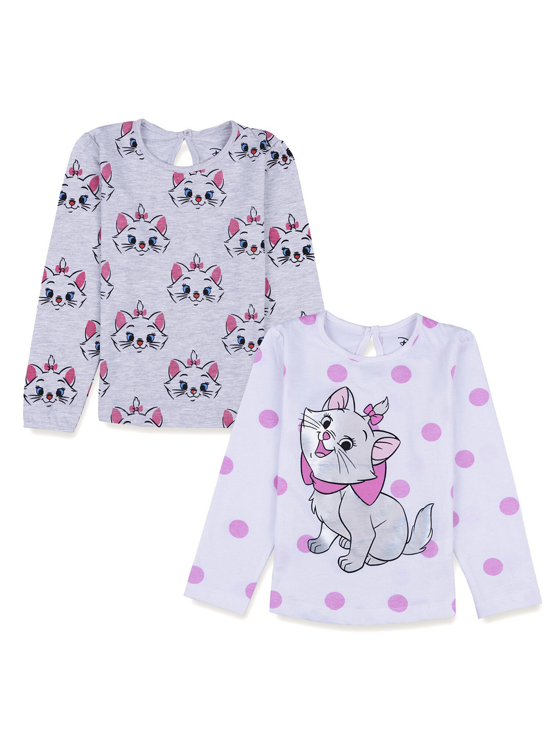 

Disney Girls Pack Of 2 White & Grey Printed Pure Cotton T-shirt