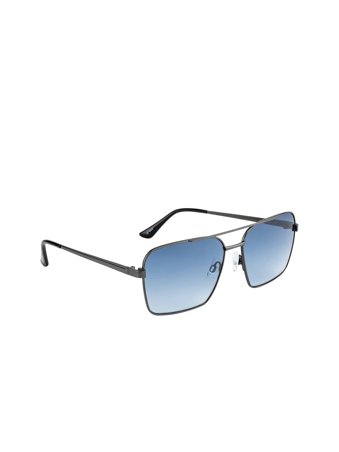 

OPIUM Men Blue Lens & Gunmetal-Toned Rectangle Sunglasses with UV Protected Lens