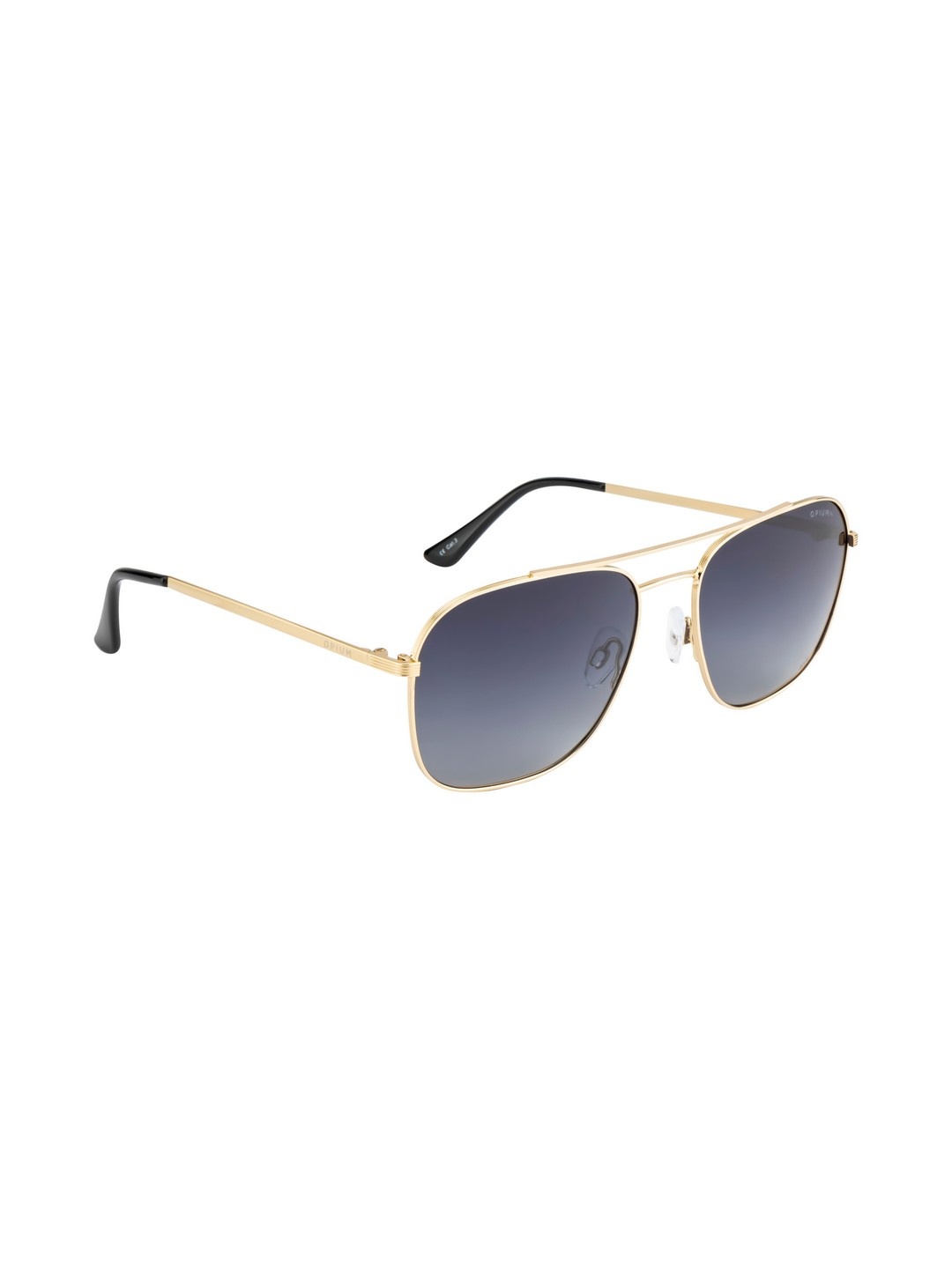 

OPIUM Men Grey Lens & Gold-Toned Rectangle Sunglasses with Polarised and UV Protected Lens