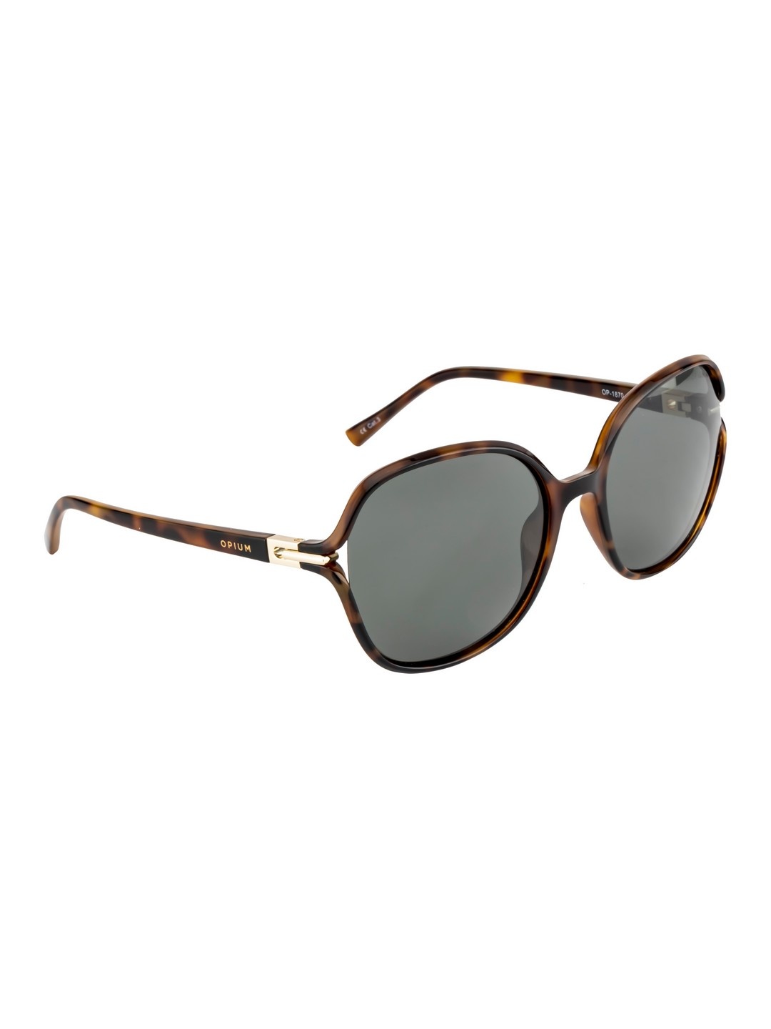 

OPIUM Women Green Lens & Brown Butterfly Sunglasses with Polarised and UV Protected Lens