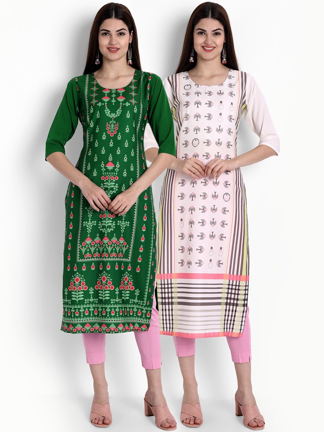 

Ethnic basket Women Multicoloured Ethnic Motifs Embroidered Crepe Kurta, Multi