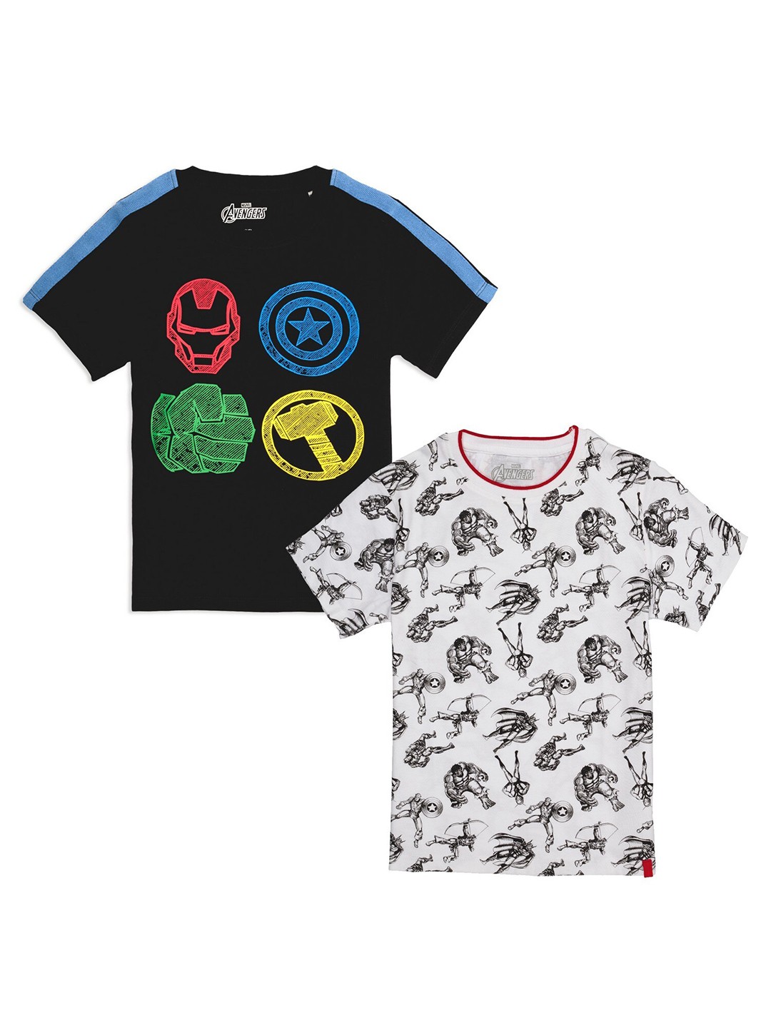 

Marvel Boys Pack Of 2 Printed Pure Cotton T-shirts, Black