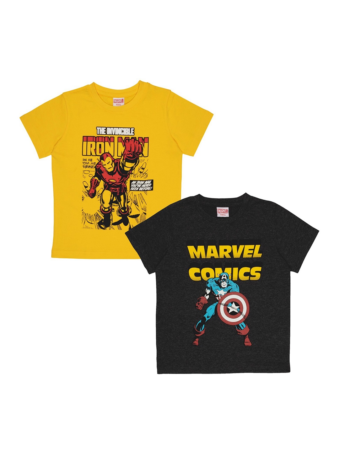 

Marvel Boys Multicoloured Set of 2 Typography Printed Cotton T-shirt, Multi