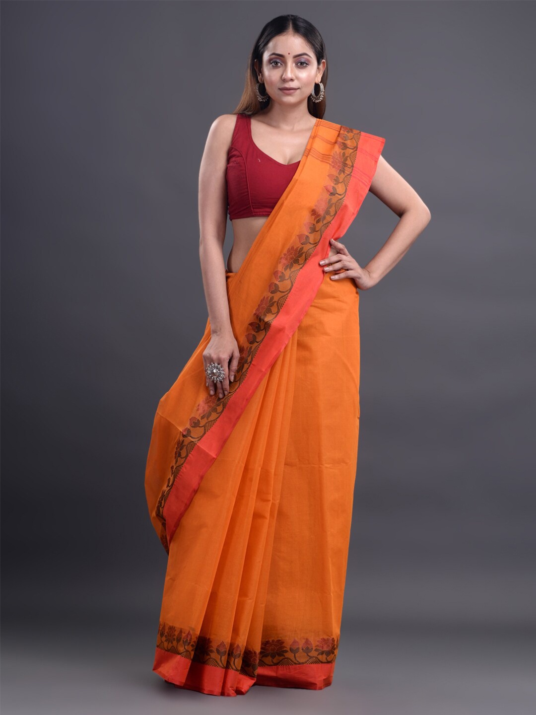 

Mitera Mustard Woven Design Pure Cotton Saree