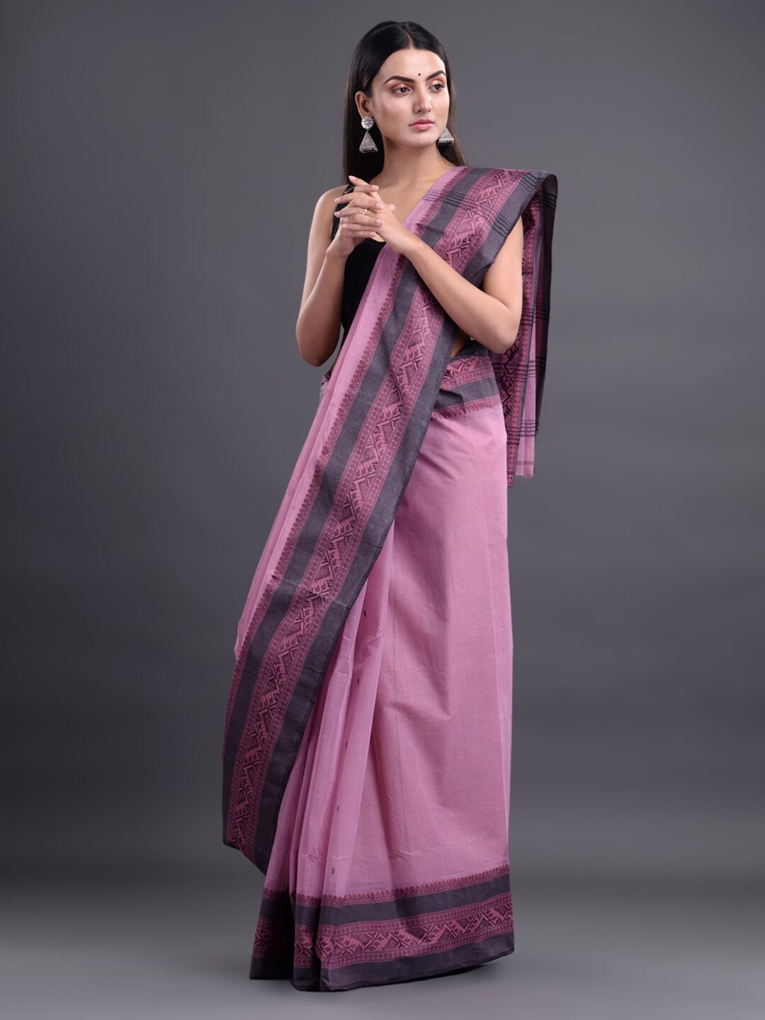 

Mitera Coral Pure Cotton Taant Saree