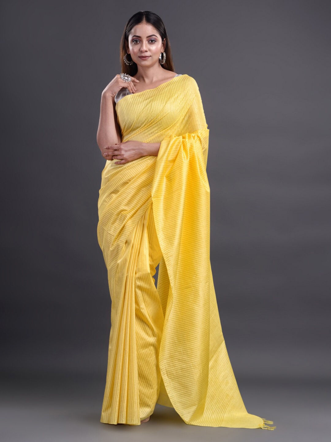 

Mitera Yellow Woven Design Saree