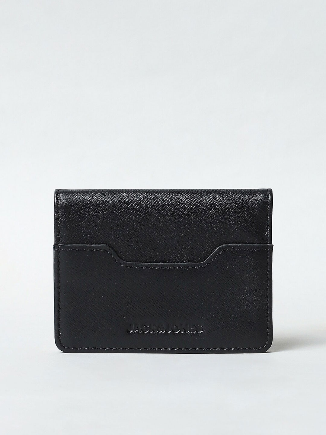 

Jack & Jones Men Black Leather Card Holder