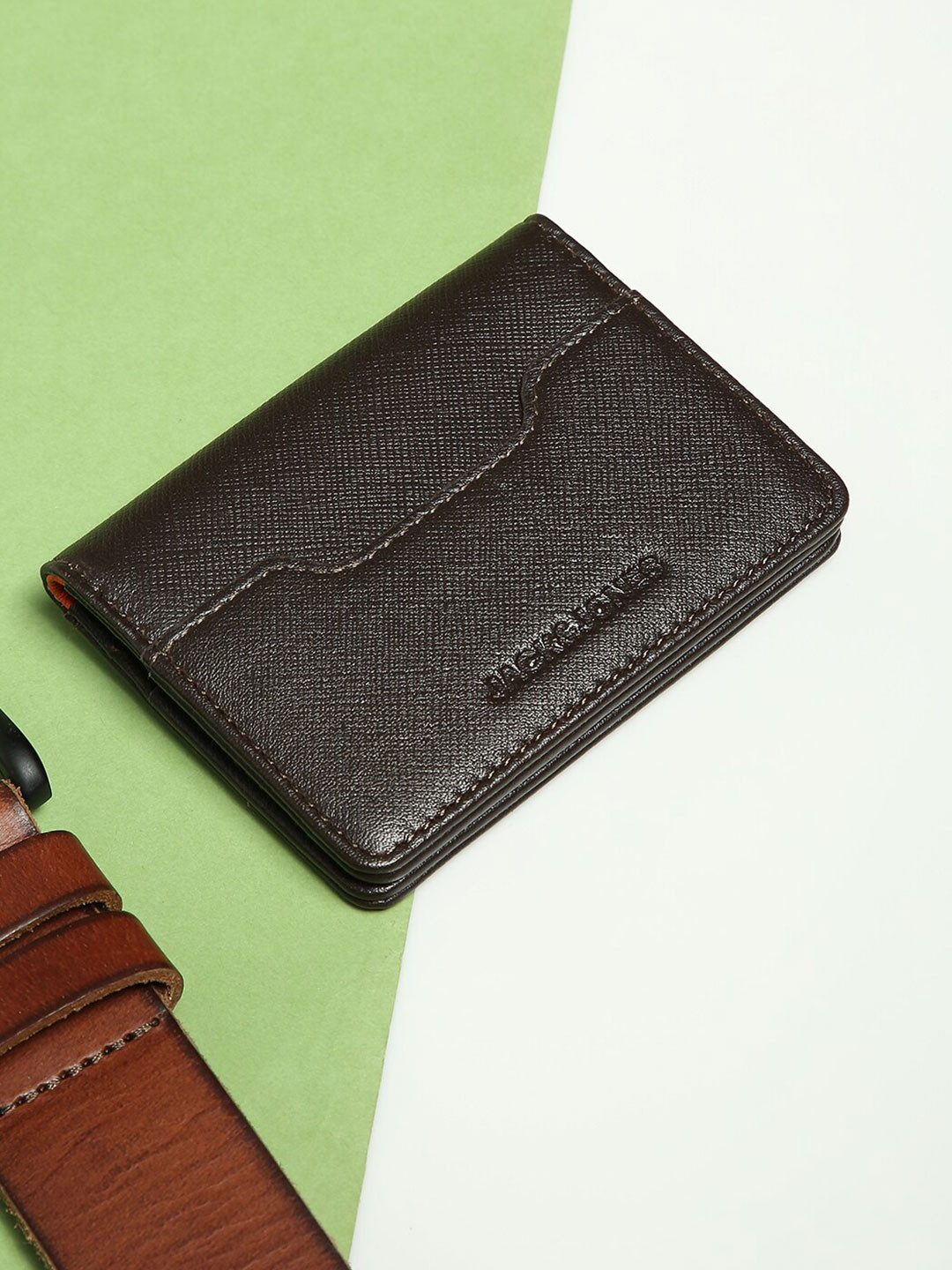 

Jack & Jones Men Brown Leather Card Holder