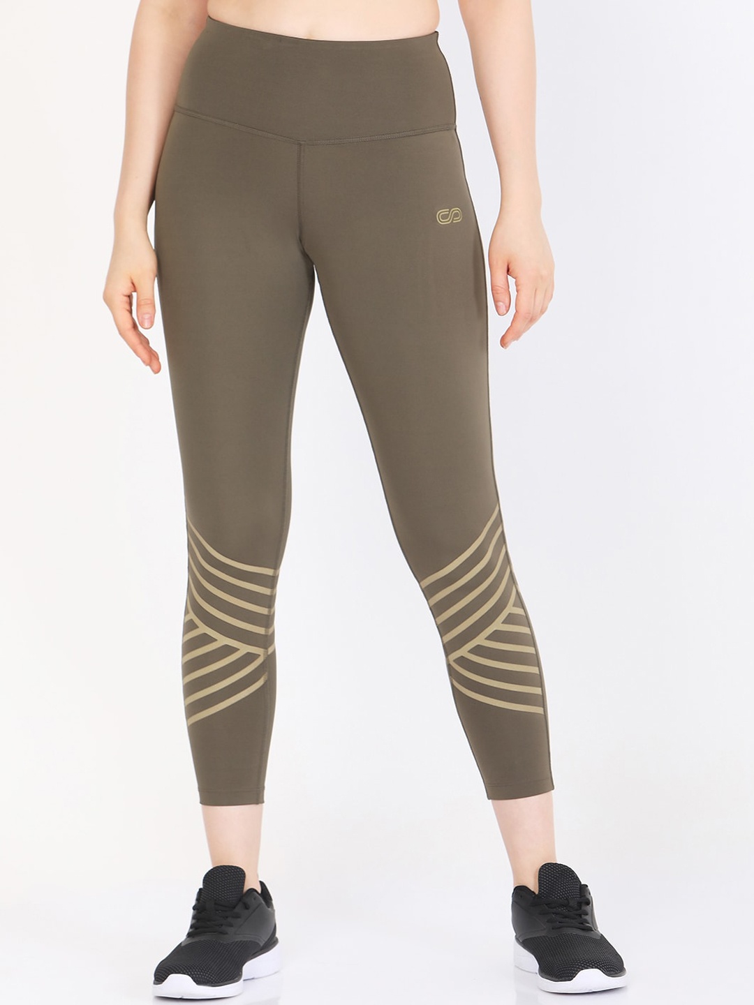 

Silvertraq Women Olive Green Anti Odor Dry Fit Sports Reflective Leggings