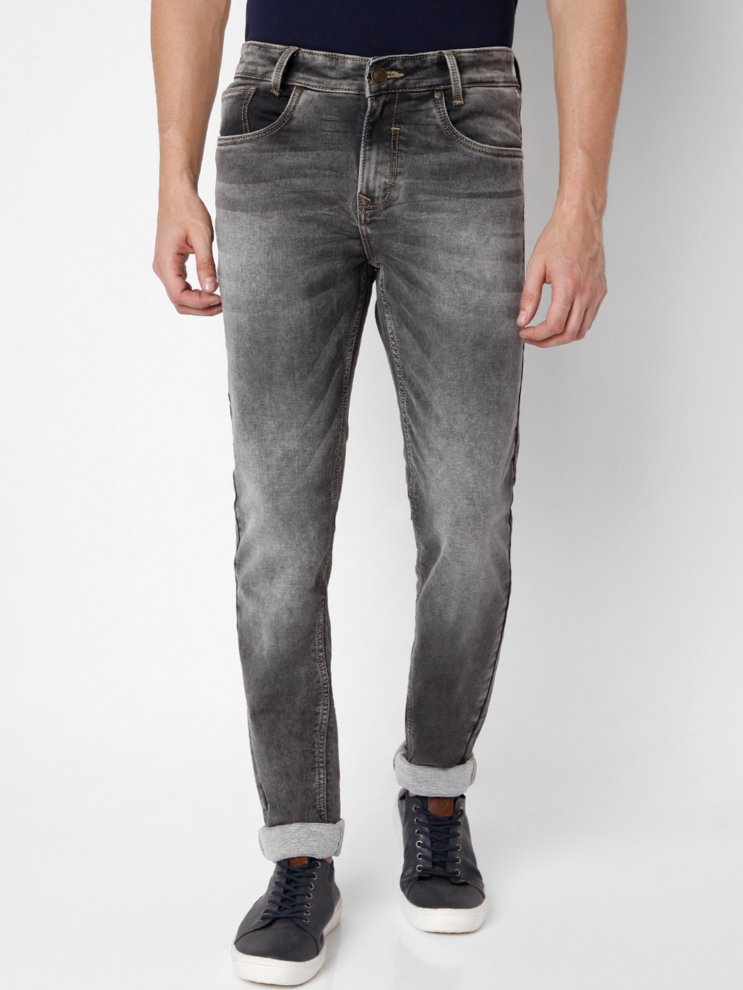 

Mufti Men Charcoal Grey Regular Fit Heavy Fade Stretchable Jeans