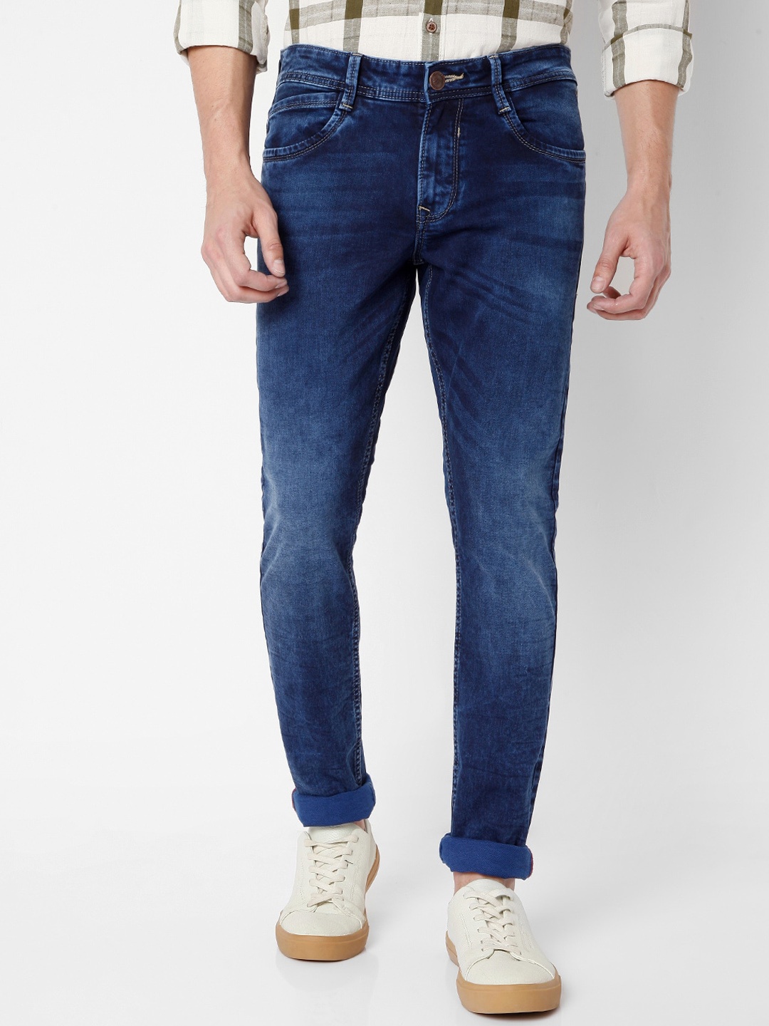 

Mufti Men Blue Skinny Fit Heavy Fade Stretchable Jeans