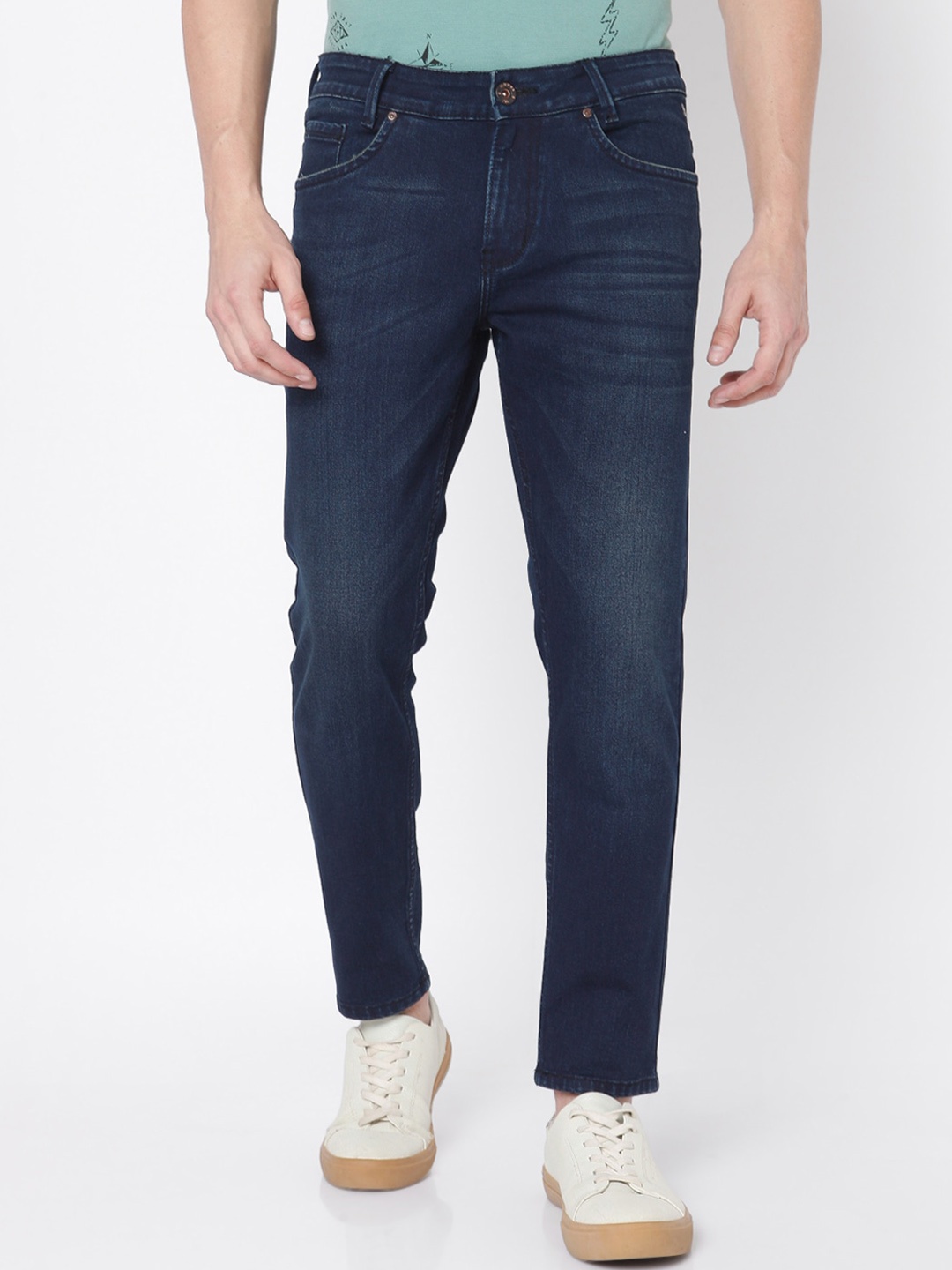 

Mufti Men Blue Slim Fit Light Fade Stretchable Cropped Jeans