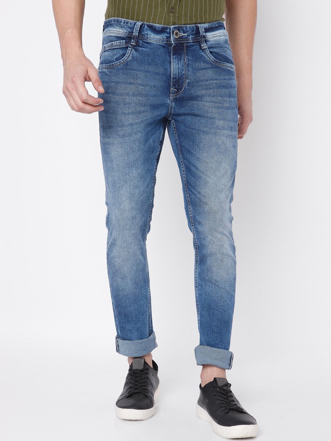 

Mufti Men Blue Skinny Fit Heavy Fade Stretchable Jeans