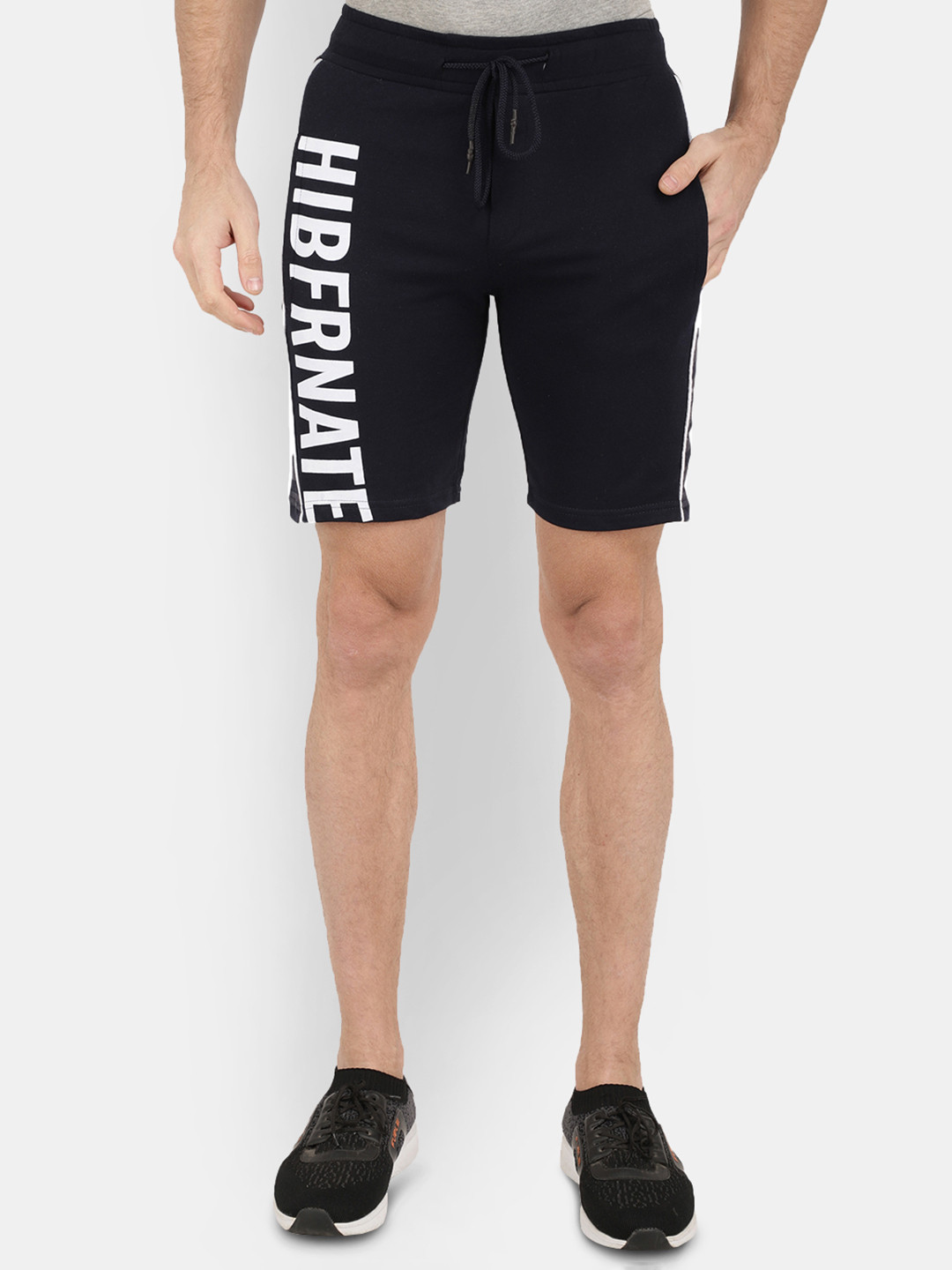 

V-Mart Men Navy Blue Typography Printed Shorts