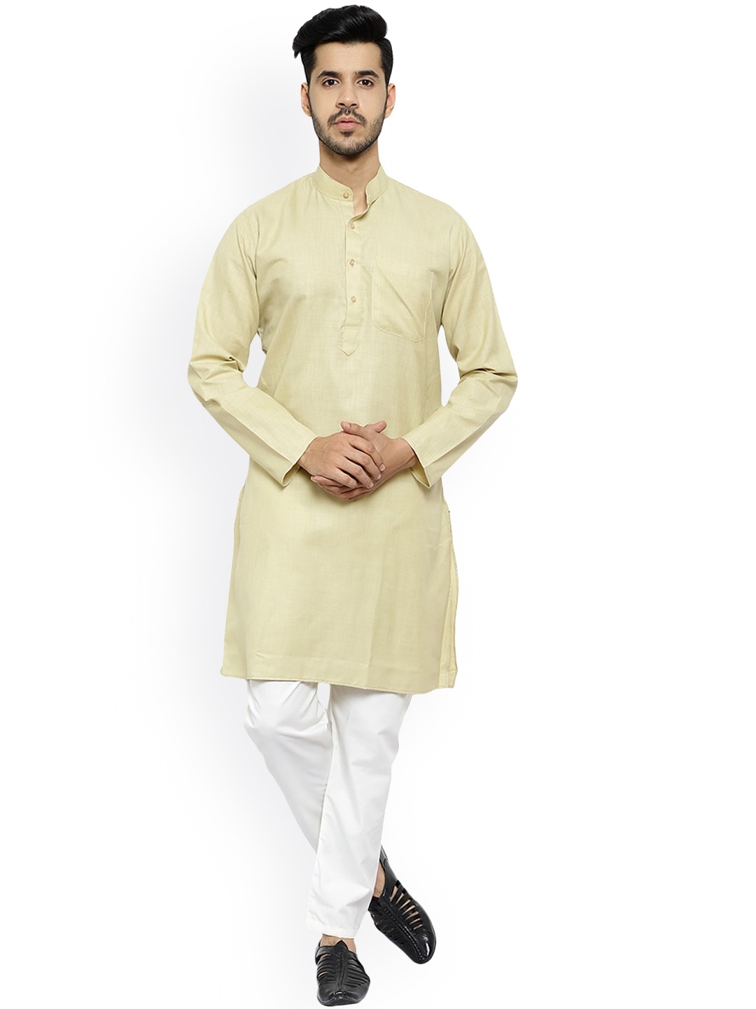 

Pro-Ethic STYLE DEVELOPER Men Beige Pure Cotton Kurta with Pyjamas