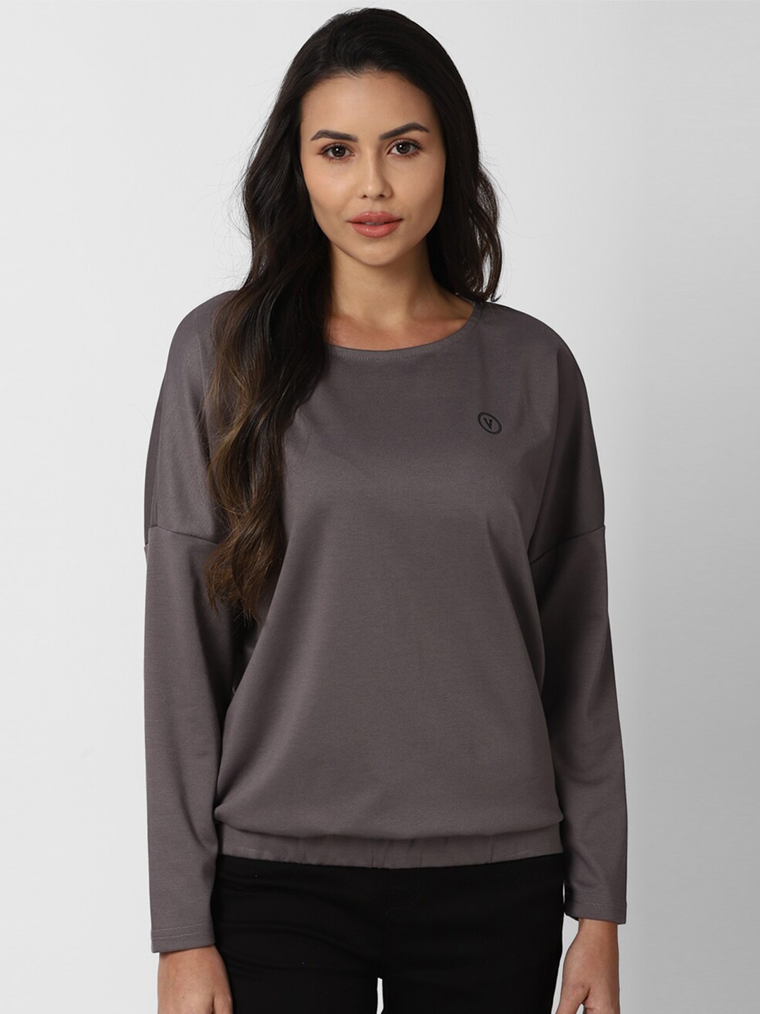 

Van Heusen Woman Women Grey Drop-Shoulder Sleeves T-shirt