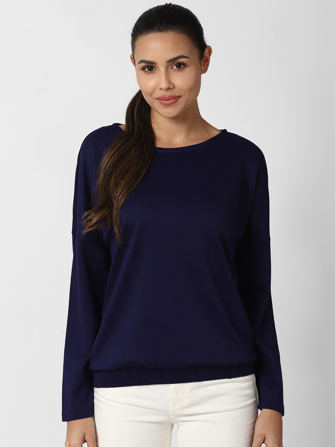 

Van Heusen Woman Navy Blue Solid T-shirt