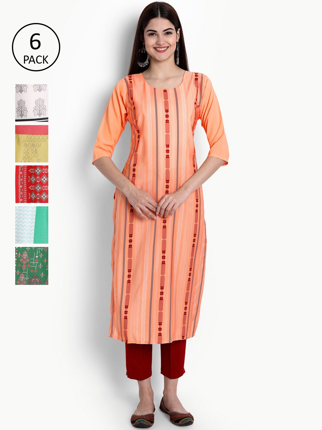 

Ethnic basket Women Multicoloured Printed Crepe Kurta, Multi