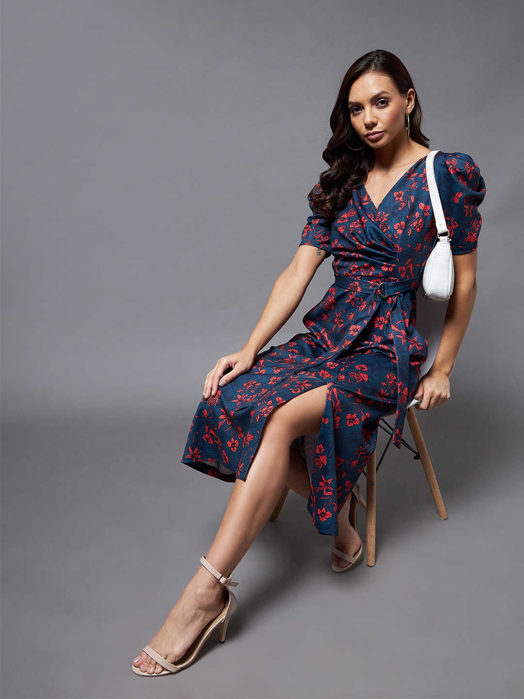 

Miss Chase Teal & Red Floral Dress