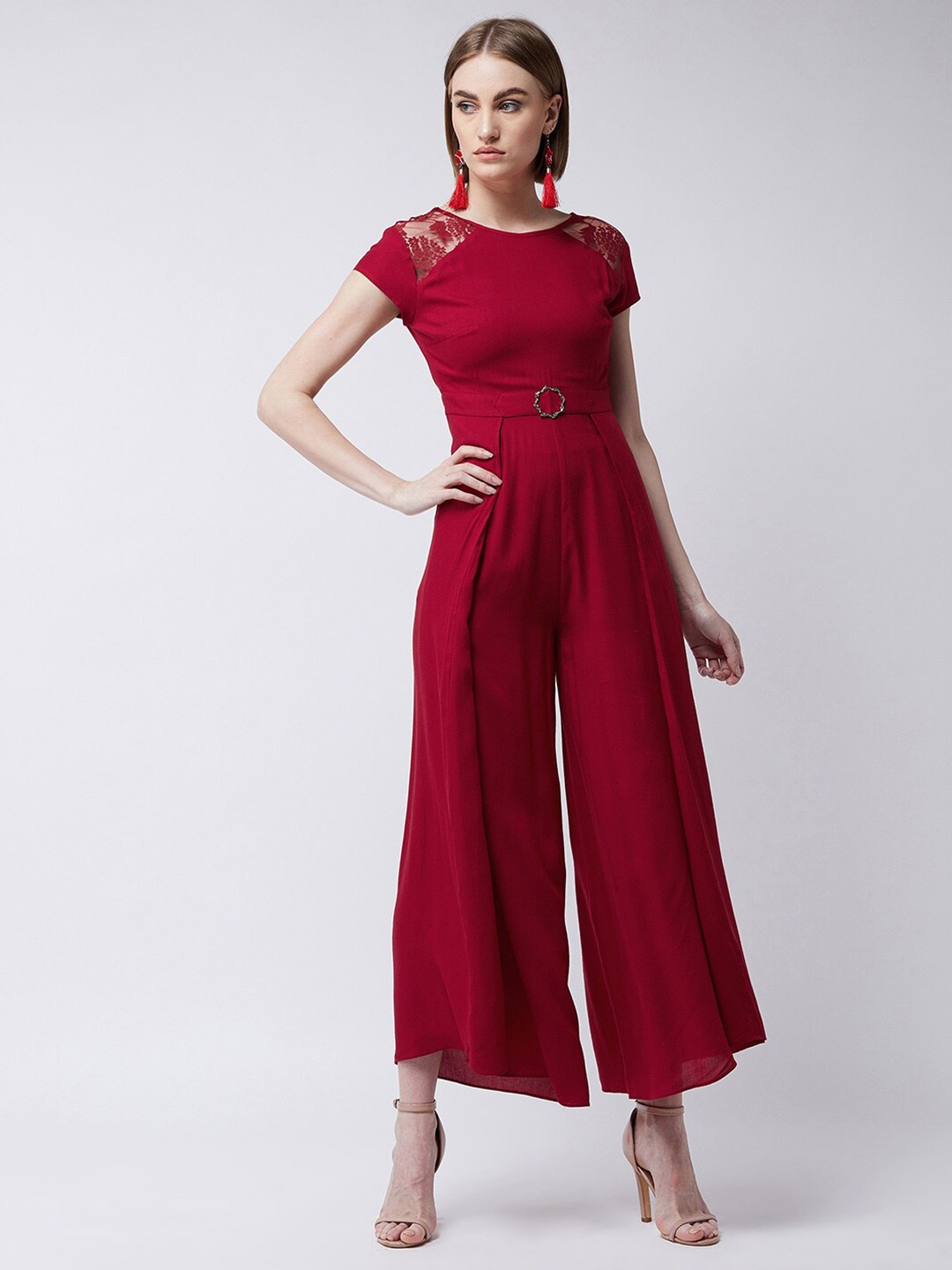 

Miss Chase Maroon Basic Jumpsuit