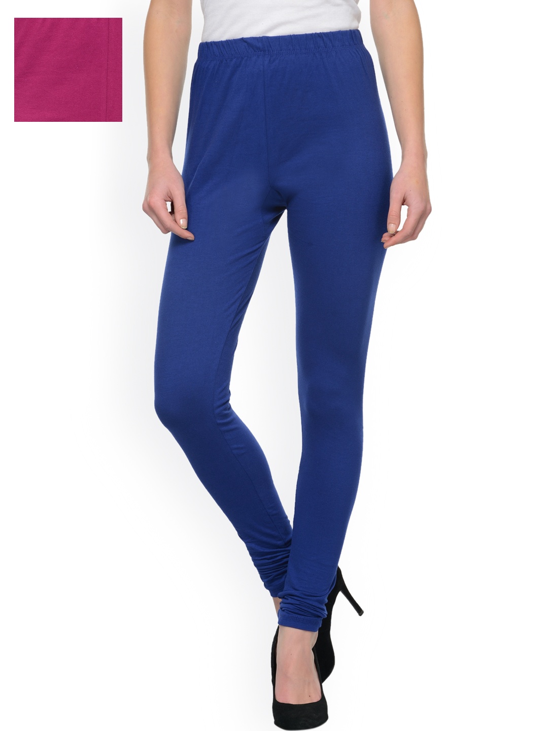 

Tulsattva Pack of 2 Churidar leggings, Blue