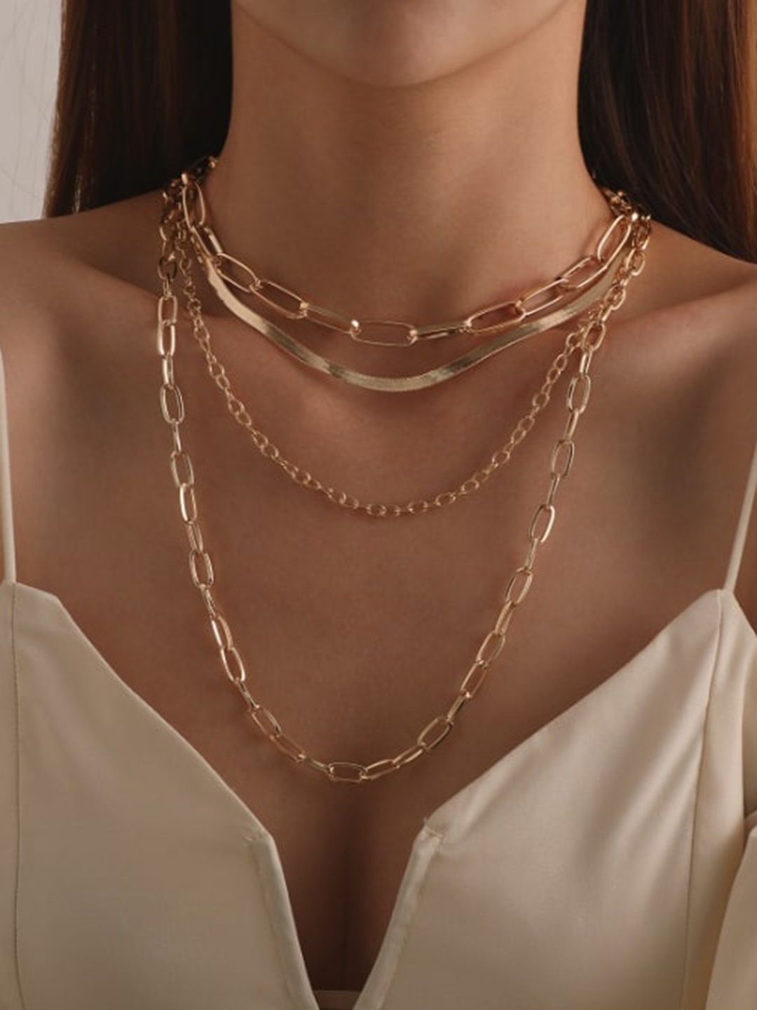 

WHITE LIES Set Of 2 Gold-Toned Layered Necklace