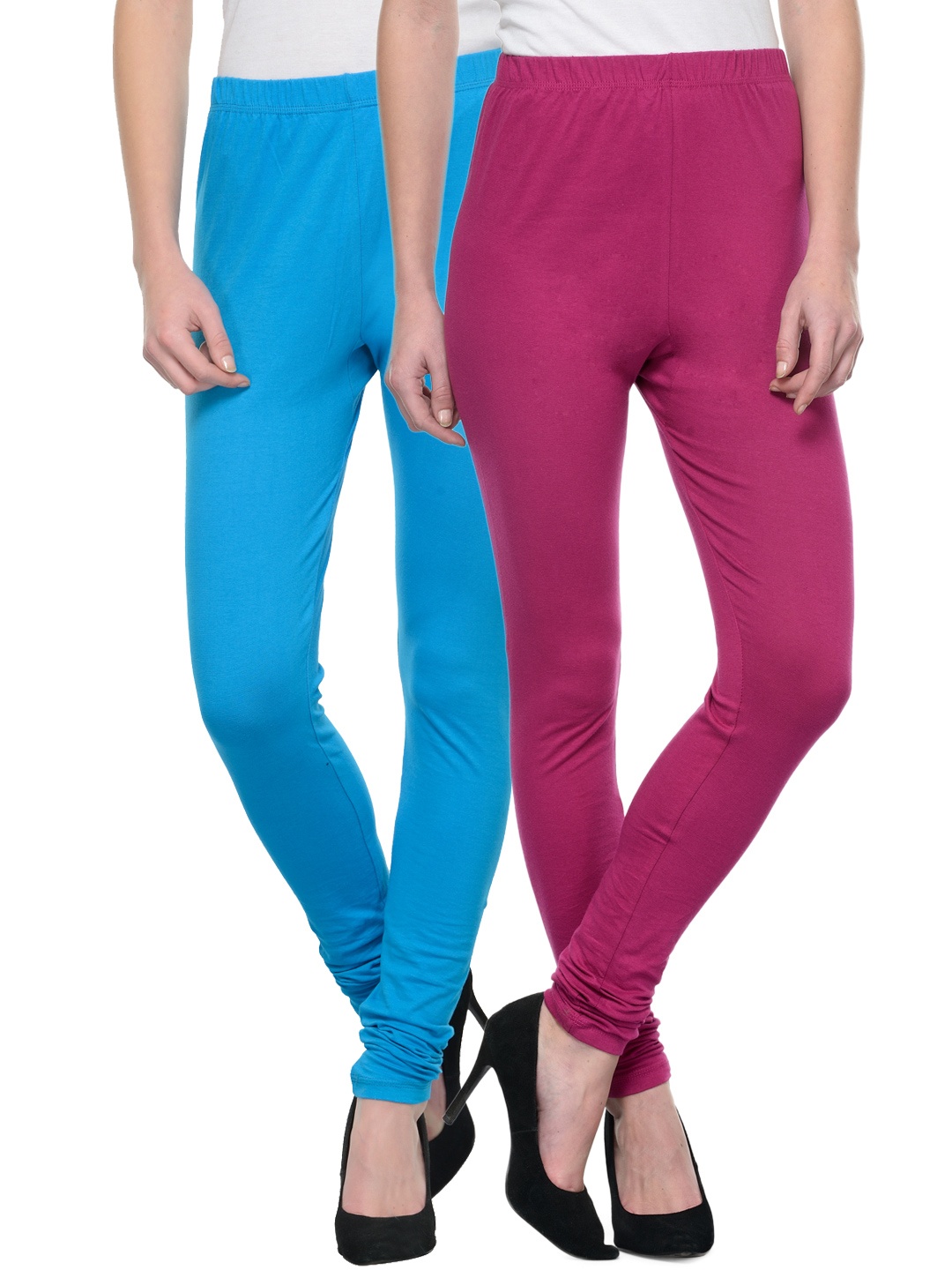 

Tulsattva Pack of 2 Churidar leggings, Blue