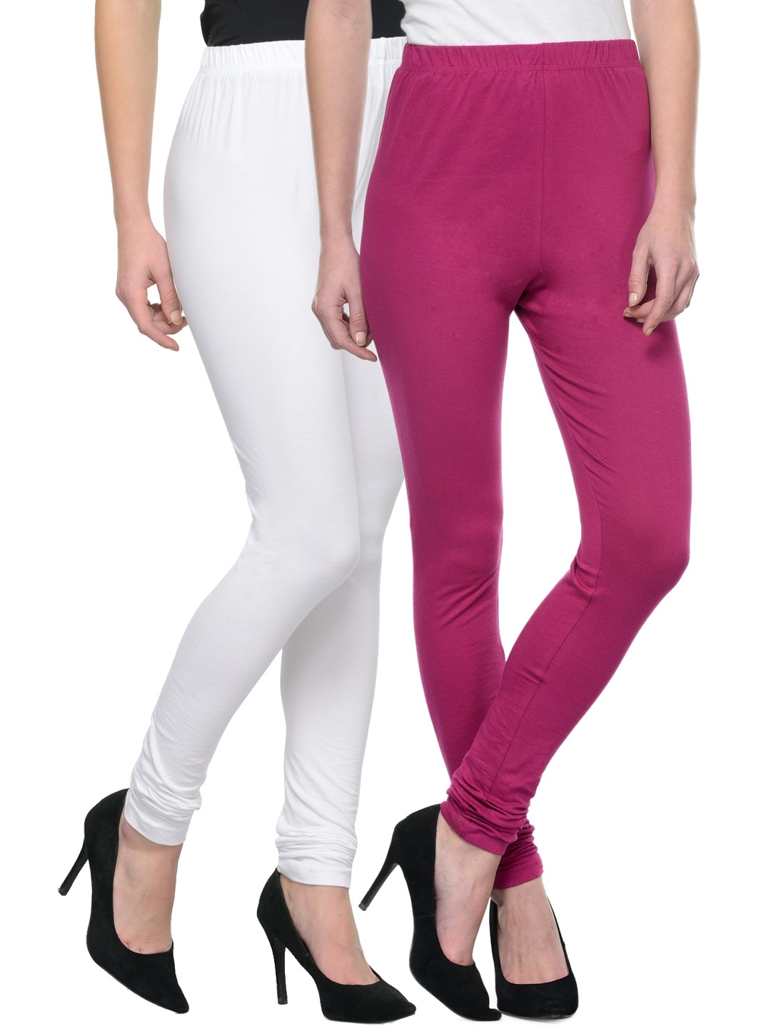 

Tulsattva Pack of 2 Churidar leggings, White