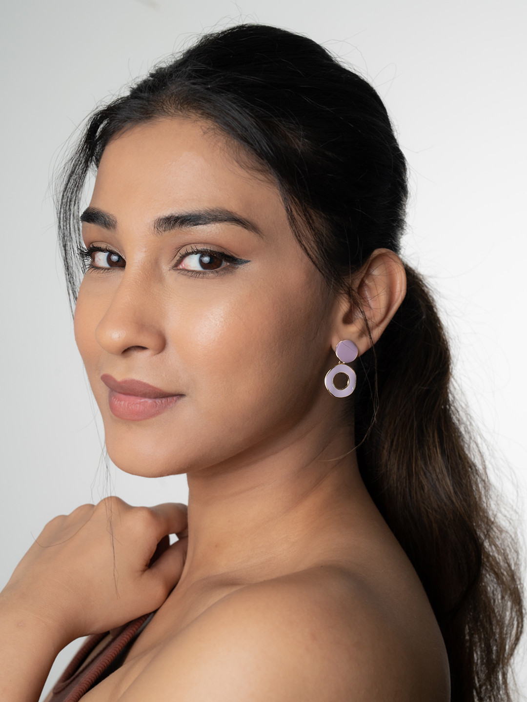 

WHITE LIES Purple Contemporary Drop Earrings