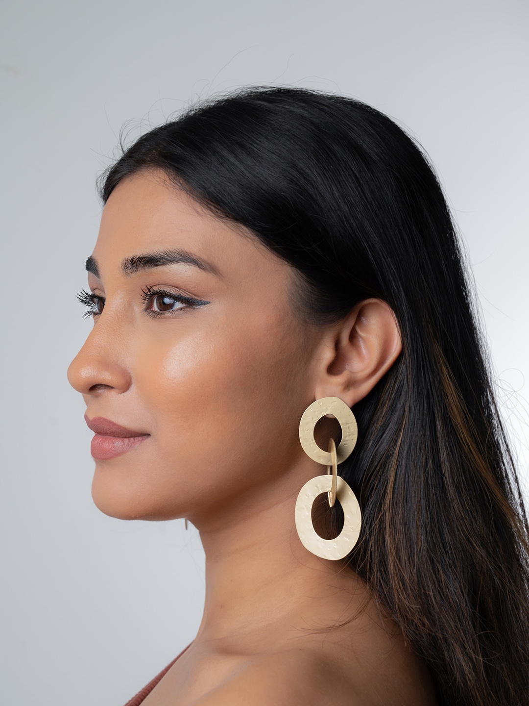 

WHITE LIES Gold-Toned Contemporary Drop Earrings