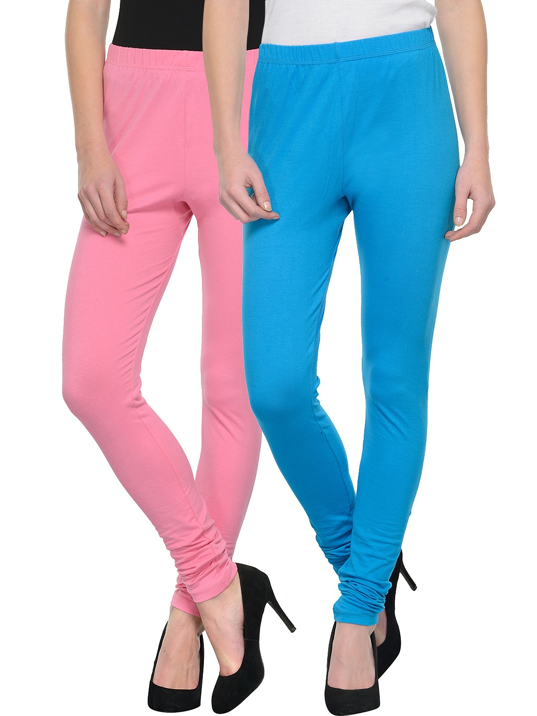 

Tulsattva Pack of 2 Churidar leggings, Pink