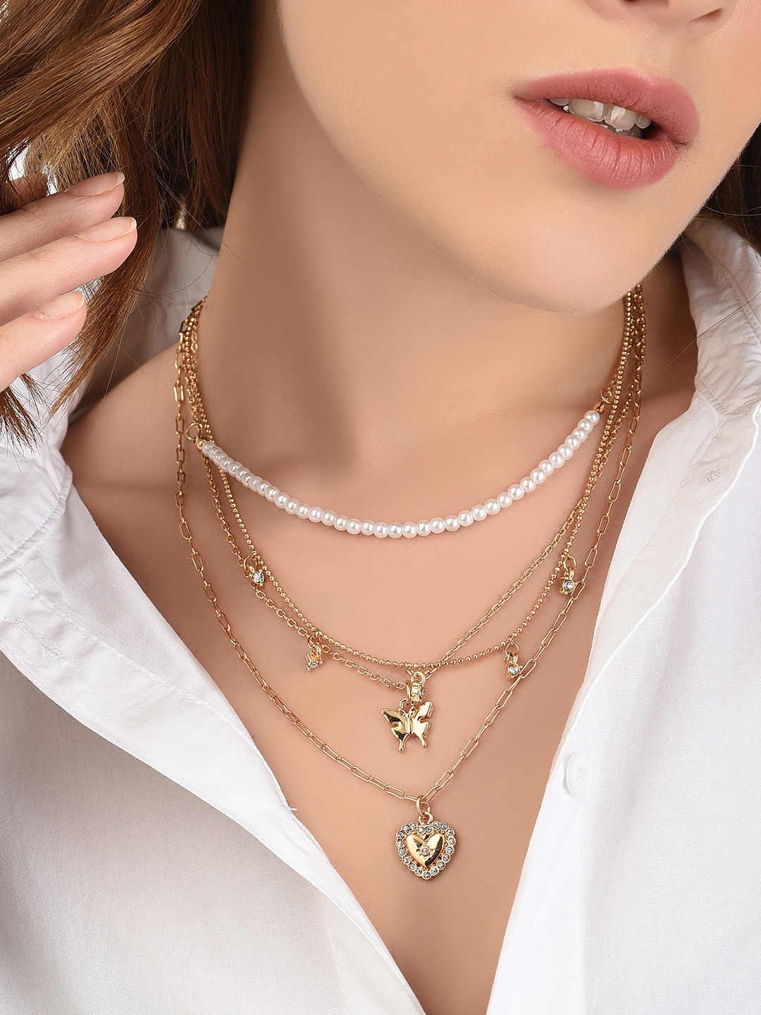 

Lilly & sparkle Gold-Toned Gold-Plated Layered Necklace