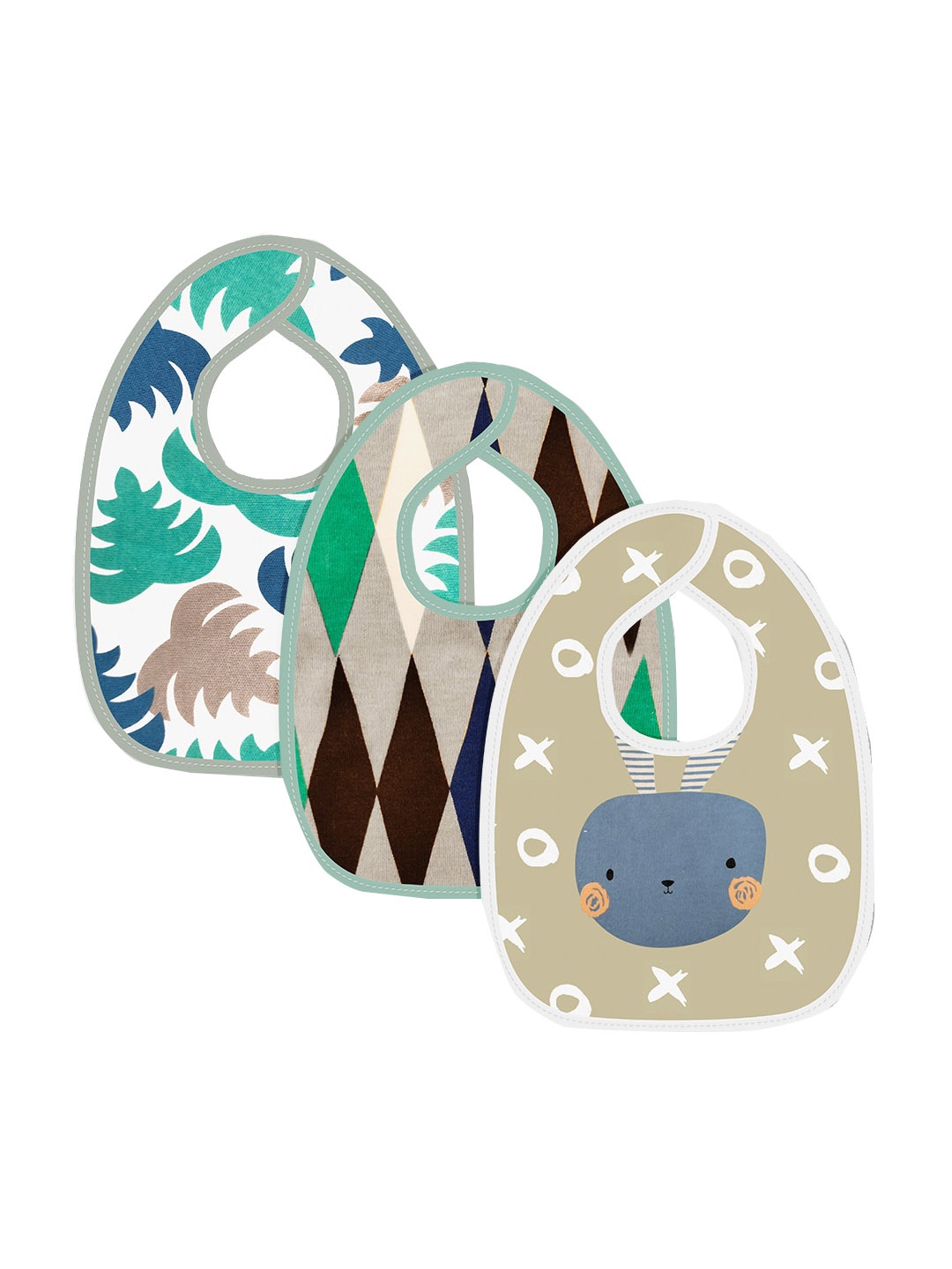 

Moms Home Pack of 3 Kids Multi-Coloured Designer Printed Bibs