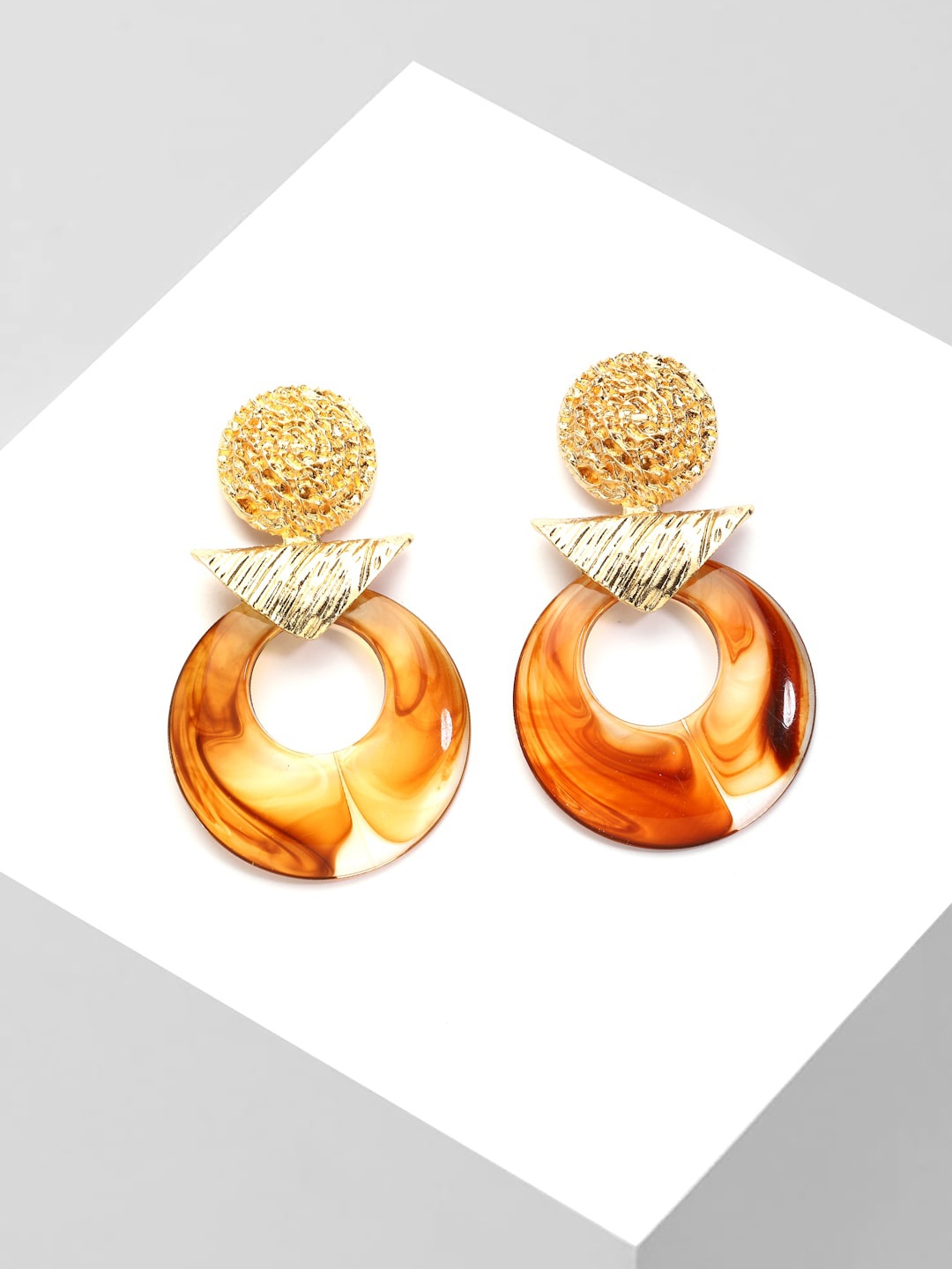 

AVANT-GARDE PARIS Gold-Plated Resin Circular Drop Earrings