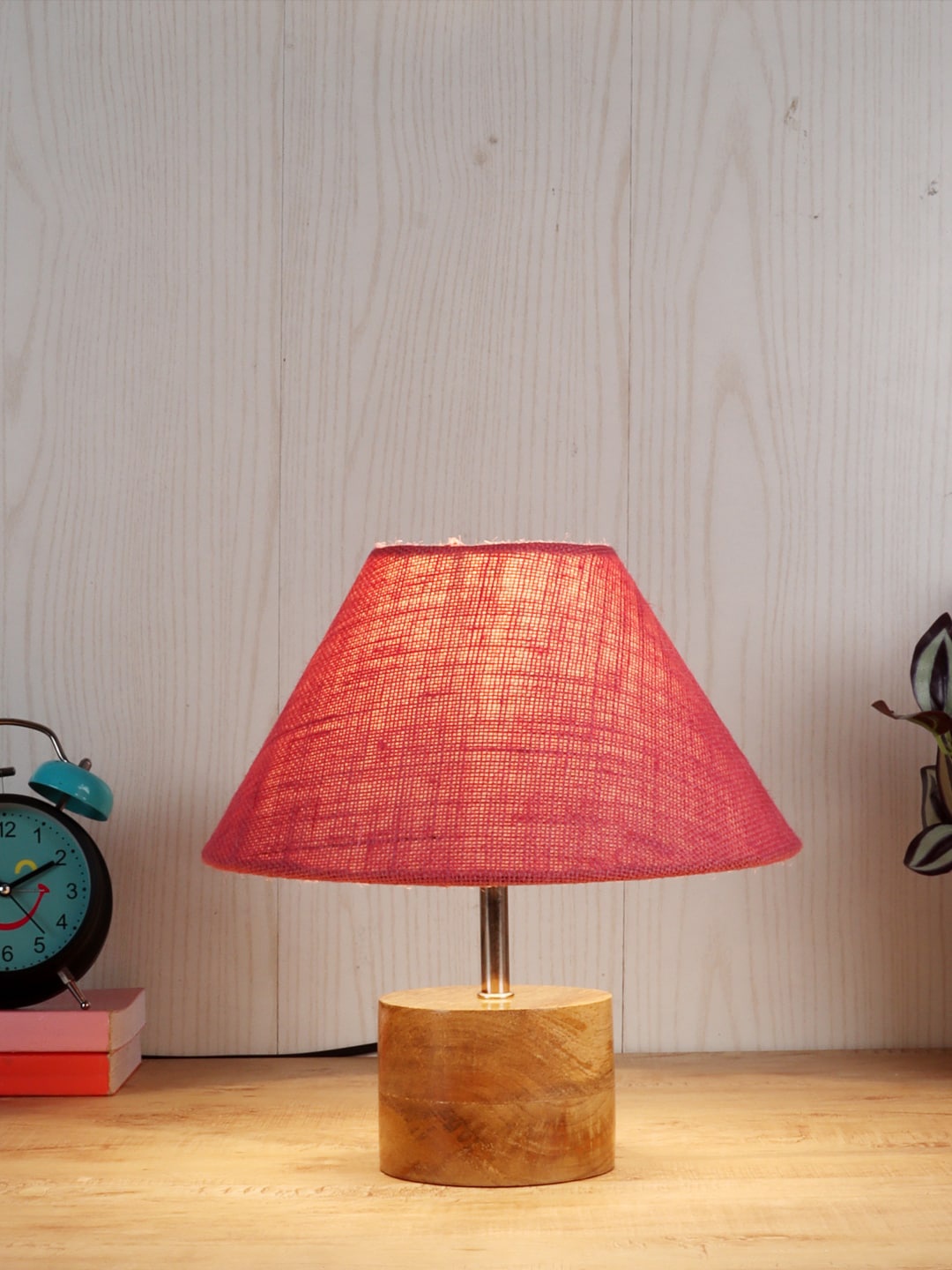 

Devansh Pink Wooden Table Lamp with Jute Shade