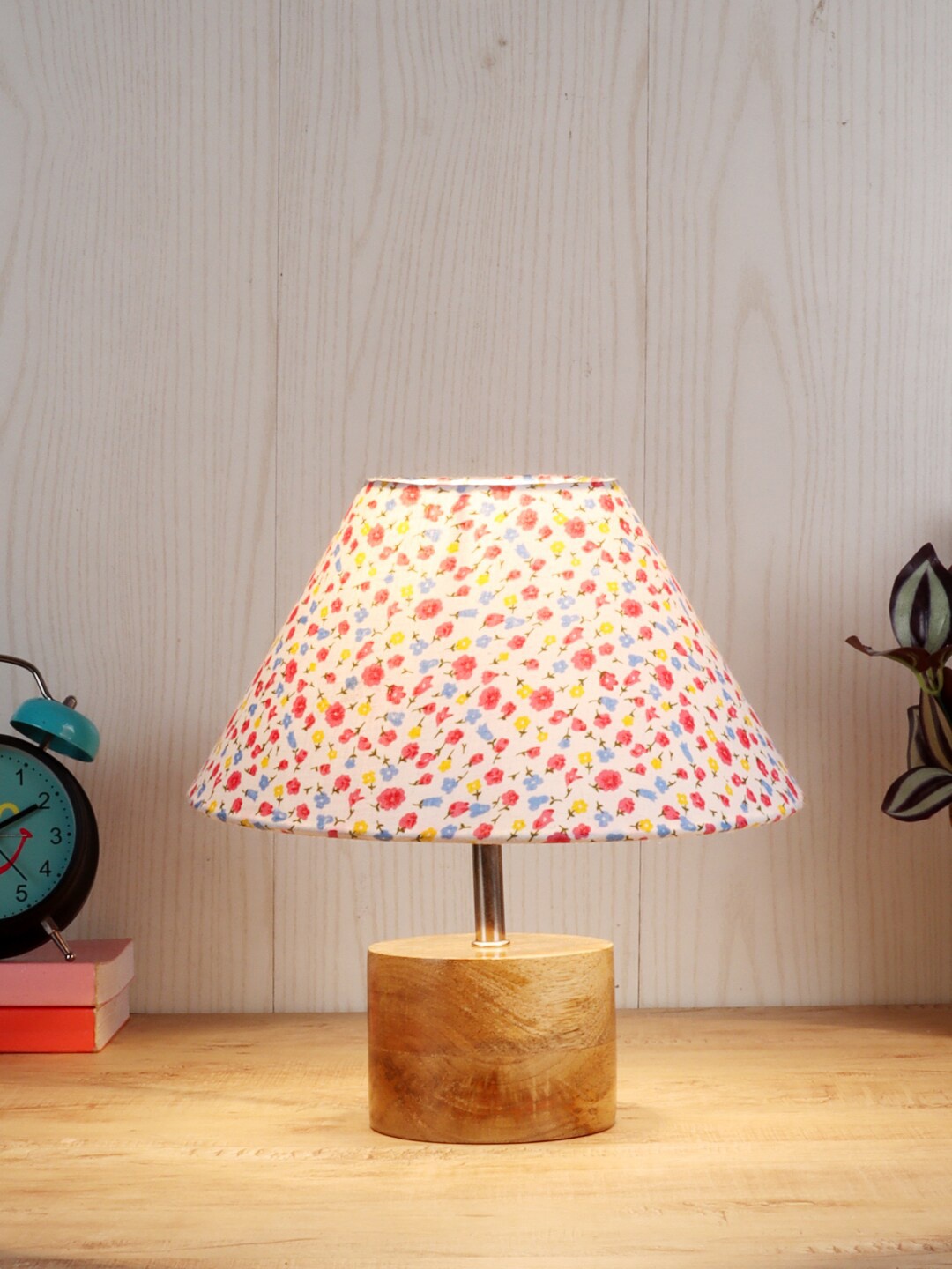 

Devansh Multicoloured Wood Table Lamp with Cotton Shade, Multi