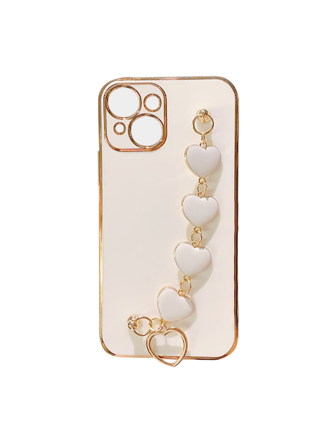 

TREEMODA Women Off White & Gold-Toned Solid iPhone 13 Mini Back Case