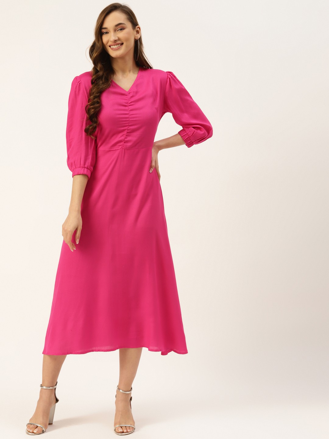 

Alsace Lorraine Paris Pink A-Line Midi Dress