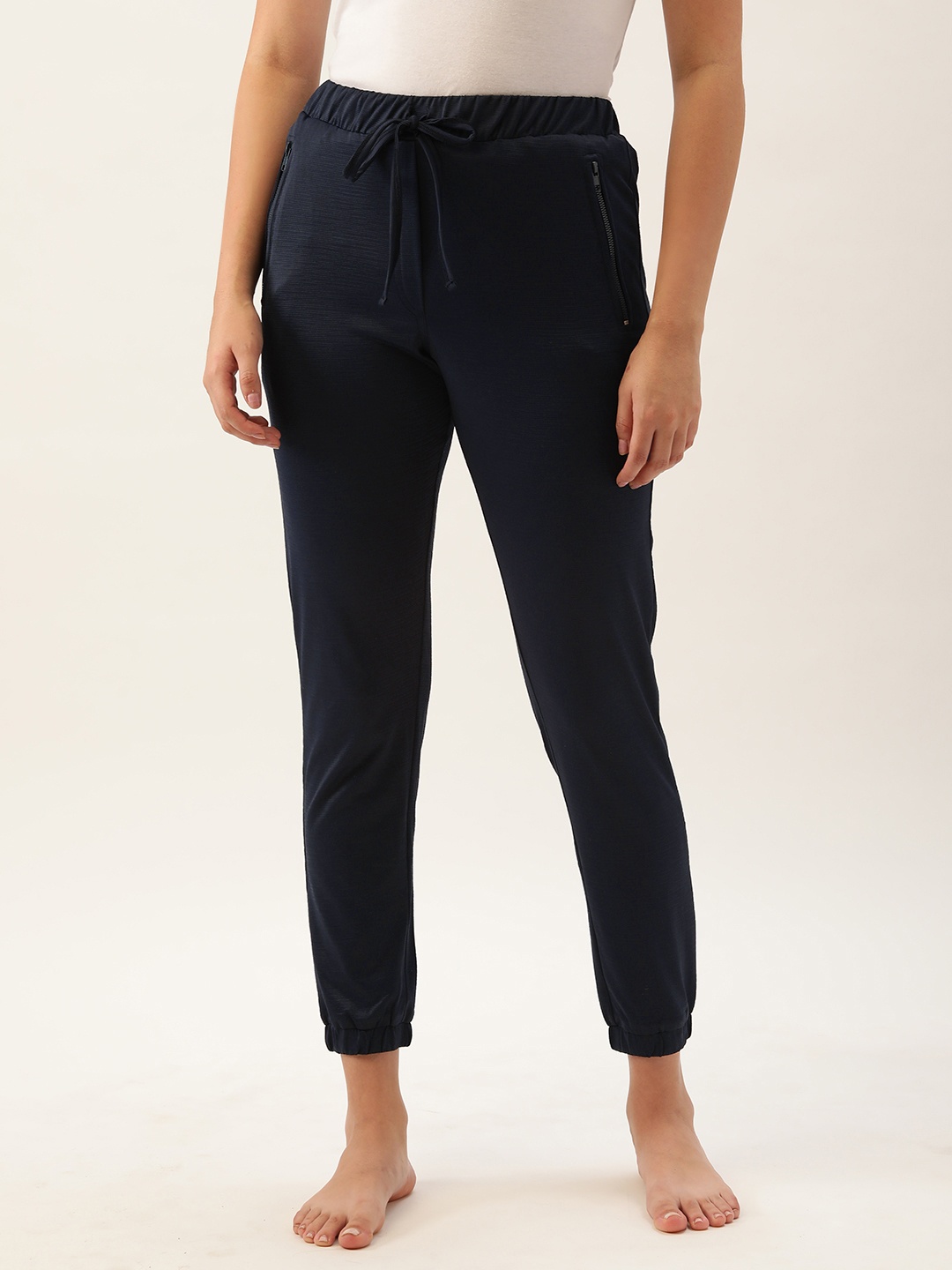 

Clt.s Women Navy Blue Solid Slim Fit Joggers