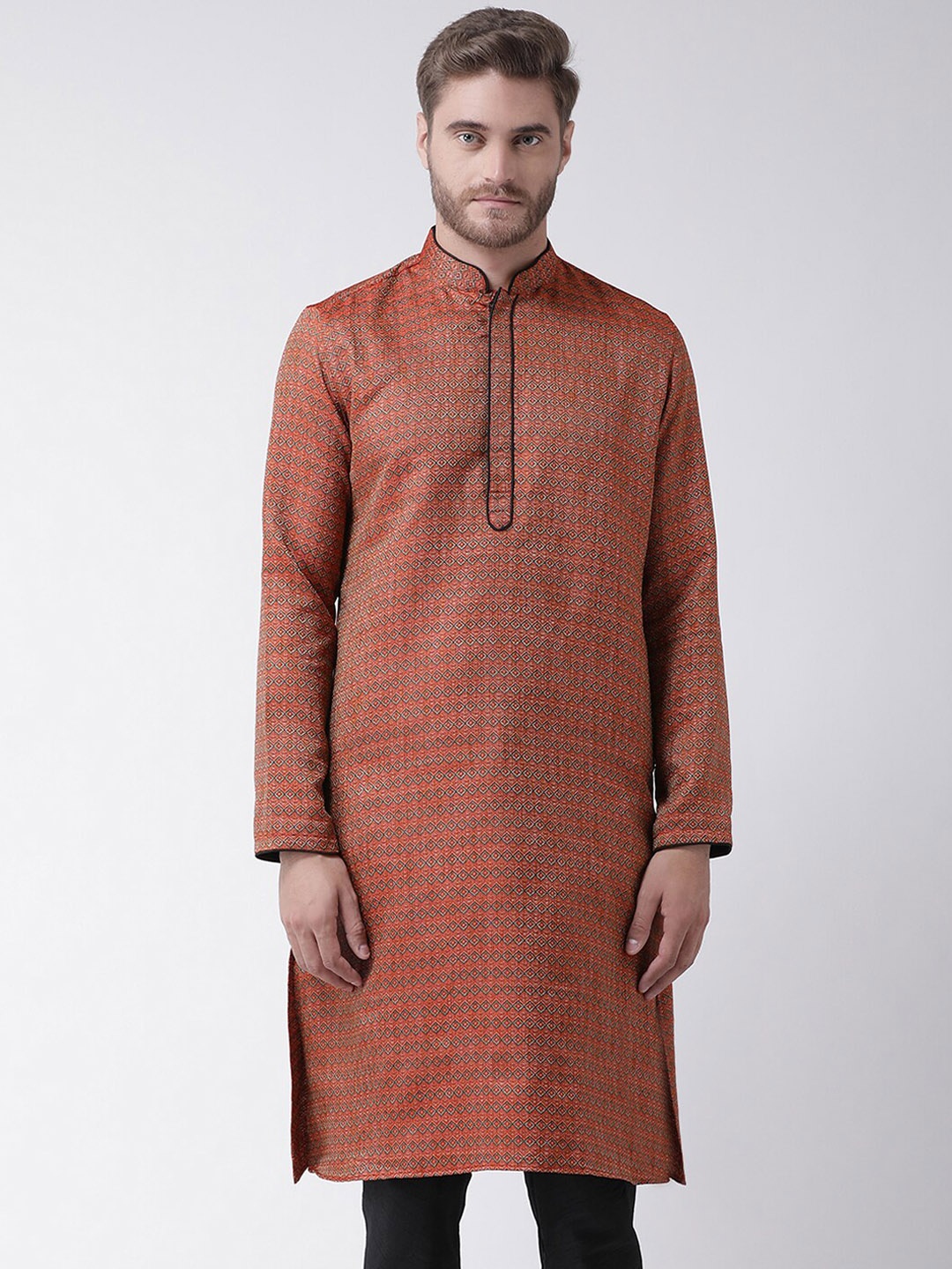 

DEYANN Men Red Kurta with Churidar