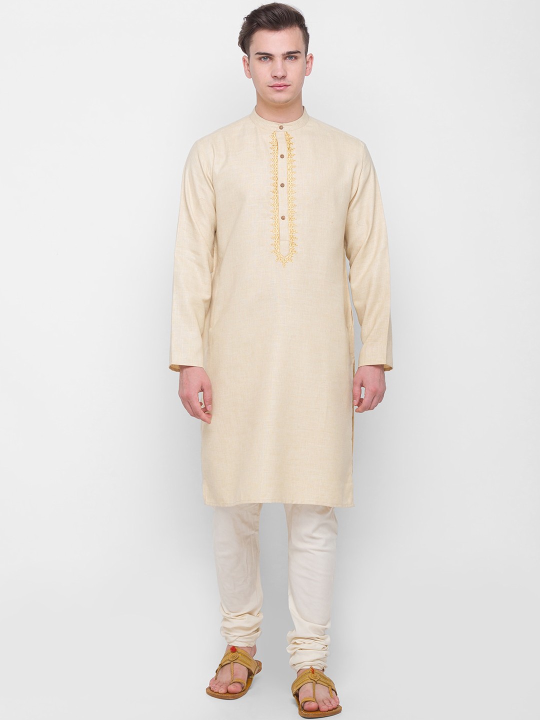 

Globus Men Beige Pure Cotton Kurta